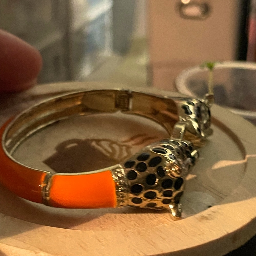 Leopard bracelet gold and orange….. J crew